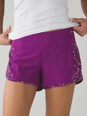 Lululemon Real Quick Short Regal Plum Paradise Camo Multi Size 6